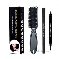 2PCS Black waterproof two-in-one Beard Filling Pencil with brush Kit |Beard filler pen set| 2PCS beard shaping pen with Brush for Beard