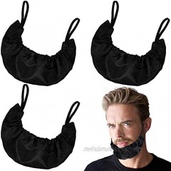 3 Pieces Beard Bandana Beard Covers Adjustable Facial Hair Apron Guard Bonnet Mens Bedtime Bib Cap Black