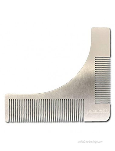 BarberMate Metal Beard Comb & Hair Shaper 100% Stainless Steel