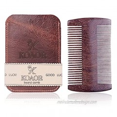 Beard Comb and Mustache Comb for Men Beard Comb for Men Great for Head Hair Beard Grooming Premium Black Gold Sandalwood The Right Size Tooth of a Comb Teeth 2 Colors and a real Leather case Gift Package Design light brown