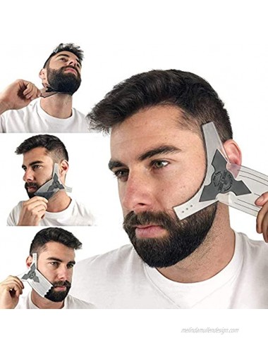Beard Shaper & Beard Shaping Tool for Men Beard Lineup Guide Template Perfect for Styling and Edging Includes Dual Action Beard Comb & Barber Pencil Liner