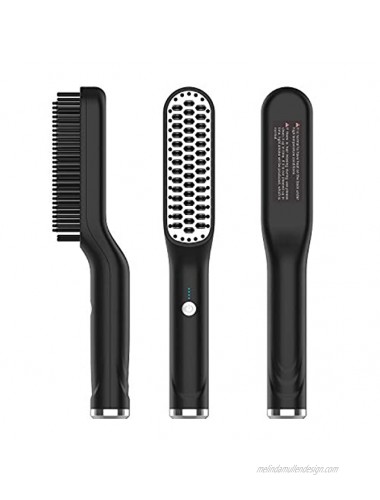 Beard Straightener for Men,Ionic Beard Straightening comb with Anti-Scald Feature,Heated Hair Straightener Brush for Men & Women Portable Beard Straightener Brush Dual Voltage for Travel & Home