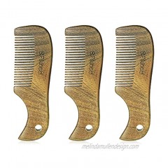 BFWood Mustache Comb for Men 3 PCS Mini Sandalwood Beard Combs & Pocket Combs Use for Mustache Care