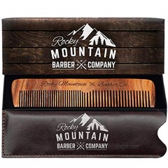 Hair Comb Wood with Anti-Static & No Snag with Fine and Medium Tooth for Head Hair Beard Mustache with Premium Carrying Pouch in Design in Gift Box