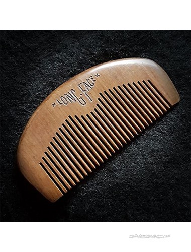 Long Face Gentleman Beard and Mustache Wood Comb Perfect for Balms and Oils Anti-Static Pocket Size for all types of Beards.