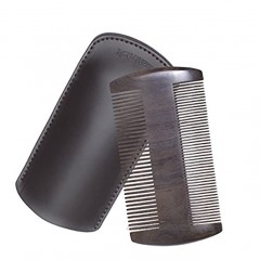 Natural CHACATE PRETO Wooden Beard Comb&Protective Sleeve Dual Action Fine and Coarse Teeth – Handmade Comfortable size Perfect for Hair Beard & Mustache CHACATE PRETO