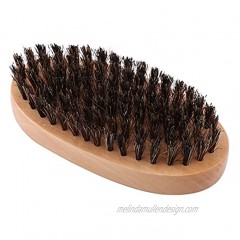Natural Faux Boar Bristle Beard Brush Small Beard Comb Boars Hair Wood Comb for man Pearwood Works With All Beard Balms and Beard Oils Softening and Conditioning Itchy Beards