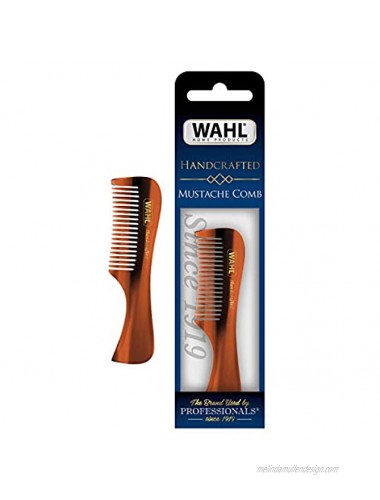 Wahl Beard & Moustache Comb for Men's Grooming Handcrafted & Hand Cut with Cellulose Acetate Smooth Rounded Tapered Teeth Model 3323