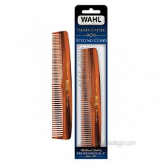 Wahl Beard Moustache & Hair Styling Comb for Men's Grooming Handcrafted & Hand Cut with Cellulose Acetate Smooth Rounded Tapered Teeth Model 3328
