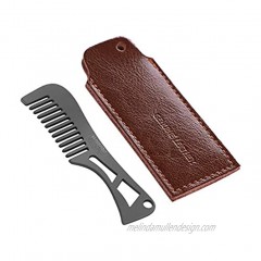 WISEPRO Titanium Beard Mustache Comb Fine Toothed Beard Comb Keychain Comb，Suitable For Beard Care Facial Hair Grooming