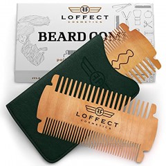 Wood beard comb for men Wooden comb for MUSTACHES Mens beard pocket combs with Leather case GROOMING set no Curls and Tangles Dual bristle Travel size