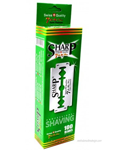 100 Sharp 7AM Super Platinum Double Edge Razor Blades For Safety Razor Men´s Safety Razor Blades For Shaving For Men For A Smooth And Clean Shave 1 Year Supply