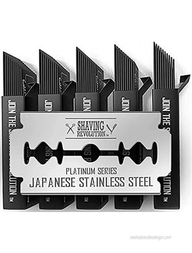 50 Count Double Edge Razor Blades Men's Safety Razor Blades for Shaving Platinum Japanese Stainless Steel Double Razor Shaving Blades for Men for a Smooth Precise and Clean Shave