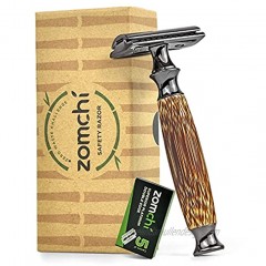 Double Edge Safety Razor for Men or Women Eco Razor with Natural Bamboo Handle Unisex Sustainable Razor,Fits All Double Edge Razor Blades Plastic-FreeThick