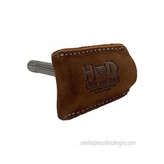 Hide & Drink Leather Double Edge Safety Razor Head Protective Sheath Shaving Travel Cover Handmade Includes 101 Year Warranty :: Swayze Suede