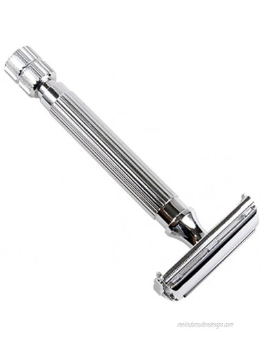 Parker 82R Heavyweight Double Edge Butterfly Safety Razor – Deluxe Chrome Plated Handle – Includes 5 Premium Parker Safety Razor Blades