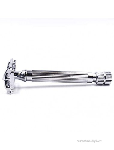 Parker 82R Heavyweight Double Edge Butterfly Safety Razor – Deluxe Chrome Plated Handle – Includes 5 Premium Parker Safety Razor Blades