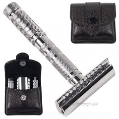 Parker Safety Razor 4 Piece Travel Safety Razor & Leather Case A great Travel Safety Razor that is also excellent for Everyday Use!