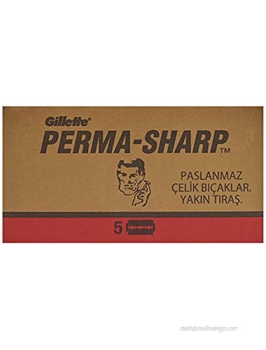 Perma-Sharp Double Edge Safety Razor Blades 100 Count 20 packs of 5 blades on a display card