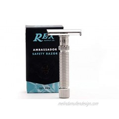 Rex Supply Company Ambassador Adjustable Double Edge Safety Razor 100% Stainless Steel Hand Crafted in the USA Customize your Shave with Precision Accuracy