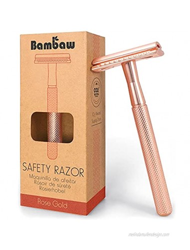 Rose Gold Safety Razor Women | Metal Razors for Women | Reusable Razor | Eco Friendly Shaving | Metal Shaver | Double Blade Razor | Waste Free | Ladies Safety Razor | Eco Razors for Women | Bambaw