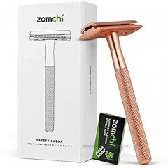 Safety Razor for Women,Safety Razor with 5 Blades,Women Razor with a Delicate Box,Free of Plastic Rose Gold