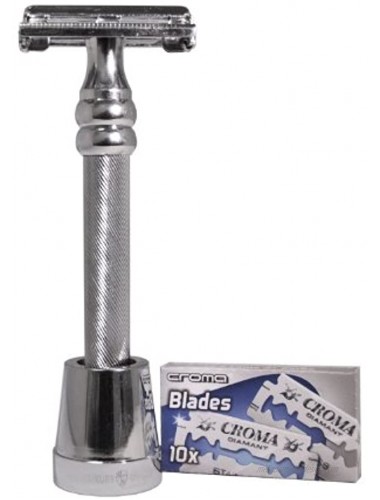 The Nobel Double Edge Safety Razor by Luxury Barber Best Wet Shaving Starter kit Gift Set for Men