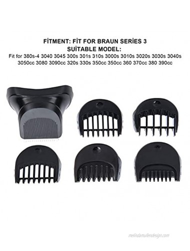 Electric Shaver Beard Trimmer Head Compatible + 5pcs Guide Comb Trimming Set with Braun Series 3 BT32 Razor Head Replacement Razor Blade