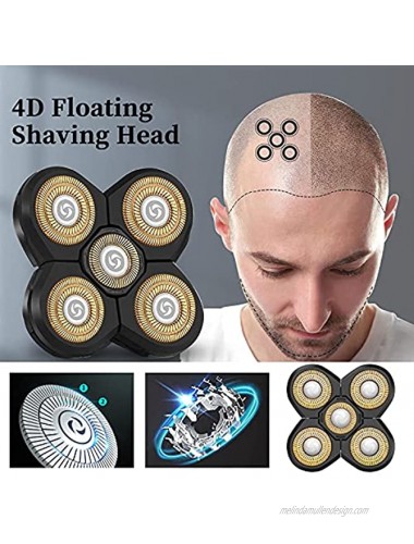 Roziaplus 5D Electric Shavers Replacement Heads Bald Replacement Heads Razor Blades Electric Replacement Heads for Electric Razors Head Shaver Replacement Blade Bald Head Shavers for Men