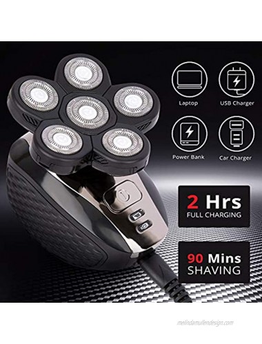 AidallsWellup 6D Electric Head Shaver 5-in-1 Electric Head Shaver for Bald Men Head Shaver for Men Anti-Pinch Ergonomic Design Cordless and Rechargeable.…