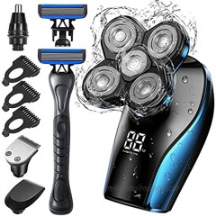 ATEEN Head Shavers for Bald Men Electric Shavers Cordless Rechargeable & Handle Razor Waterproof Electric Shavers & Grooming Kit for Men Wet Dry Electric Smooth Shavers for Bald Men