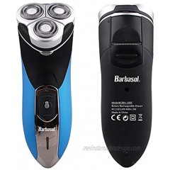 Barbasol Rechargeable Electric Wet and Dry Rotary Shaver with Stainless Steel Blades and Pop Up Trimmer