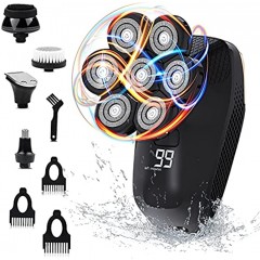 Electric Razor for Men Electric Razors Waterproof Head Shavers for Bald Men Cordless Rechargeable Electric Shavers for Men with Hair Clipper Beard Nose Ear Hair Trimmer Facial Cleansing