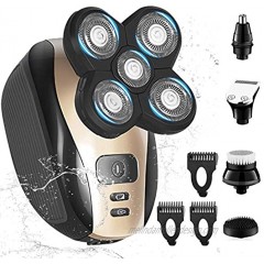 Electric Shavers for Men 4-in-1 Electric Head Shaver for Bald Men Multifunctional Shaver Grooming Kit Electric Razor with Clipper Nose Hair Sideburns Trimmer，Waterproof Cordless and Rechargeable