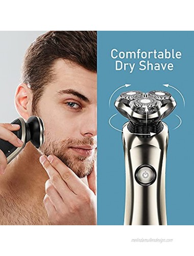 Electric Shavers for Men Cordless Rechargeable Men Electric Razors with Clean Charge Station Wet Dry Rotary Shaver with PopUp Trimmer 100% Waterproof 5 Mins Fast Charging Technology LED Display