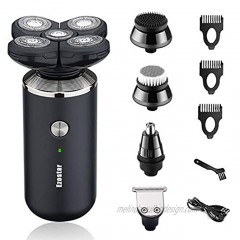Ezostar Rotary Shavers Electric Razor for Men Bald Head Cordless Waterproof USB Rechargeable Grooming Kit with Nose Beard Trimmer Hair Clippers&Facial Cleaning Brush