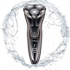 FlySpur Electric Razor for Men,3D Shaver IPX7 Quick Rechargeable100% Waterproof Men's Rotary Shavers Wet & Dry Mens Razors Pop-up Trimmer with Time Display Coffee