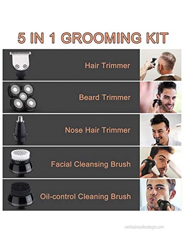 Head Shavers for Bald Man POPFLY 5 in 1 Electric Razor with Men’s Trimmer Grooming Kit Waterproof & Wet Dry Use Electric Trimmer USB Rechargeable and Cordless Gold