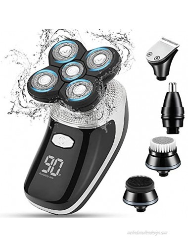 Head Shavers for Bald Men 5 in 1 Head Razor Grooming Kit for Pefect Bald Look Cordless Electric Head Shaver Wet&Dry LED Display Bald Head Shaver for Man