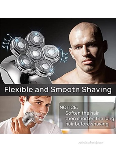 Head Shavers for Bald Men LALAHOO Bald Head Shavers for Men Cordless Electric Head Shaver Wet&Dry LED Display 5 in 1 Grooming Kit for Head and Facial Platinum