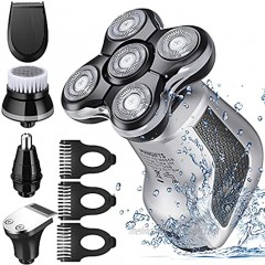 Head Shavers for Bald Men MANGIFTS 5 in 1 Electric Rotary Shaver & Grooming Kit,5D Floating Men's Electric Razor with Touch Control LED Display USB Rechargeable Nose Hair Bread Trimmer