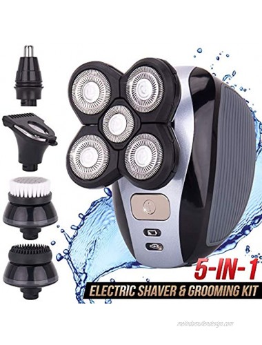 Head Shavers for Bald Men Professional Head Shaver 5 in 1 Grooming Kit for a Perfect Bald Look 4D Floating 5 Head Waterproof Cordless and Rechargeable