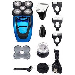 KEMEI Electric Shaver Razor for Men,Bald Head Shaver Rotary 5 in 1 Kit Hair Clippers Nose Hair Trimmer Cordless and Waterproof Quick USB Rechargeable with 4D Floating 5 Razor Head Wet Dry
