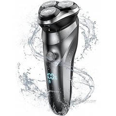 Razors for Men Electric Trimmer Mens Shavers Electric Cordless Rechargeable Leadyeah Electric Razor for Men IP67 Waterproof|Wet and Dry|3D Rotary Face Shaver