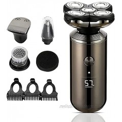 Shallmu Electric Razor for Men Bald Head Shavers Waterproof Rechargeable Small Shaver Kit 5 in 1