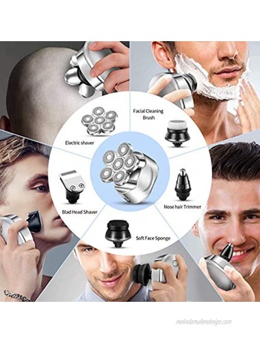 Soonsell Electric Razor for Men Upgrade 6 in 1 Shavers for Men -Ultimate Skull & Head Razor Shaver Rechargeable Cordless USB Cordless LED Mens Electric Shavers Waterproof Wet Dry