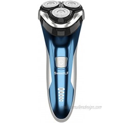 SweetLF Electric Shavers for Men IPX7 Waterproof Electric Razor Wet & Dry Use Rechargeable Battery Rotary Shavers for Men with Pop-up TrimmerBlue