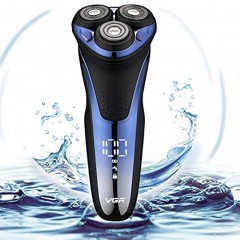 VGR Electric Razor for Men USB Rechargeable 3D Rotary Men's Shaver Pop-up Beard Trimmer Grooming Kit IPX7-Waterproof Corded & Cordless Wet & Dry Beard Shavers LED Display