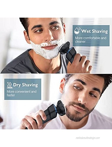 Viatia Electric Shaver for Men 2 in 1 USB Rechargeable Wet Dry Men Electric Razor Cordless Waterproof Rotary Portable Shaver 3D Facial Shaver with Beard Sideburn Trimmer for Boyfriend Dad Husband