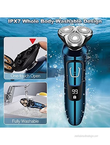 Viatia Electric Shaver for Men 2 in 1 USB Rechargeable Wet Dry Men Electric Razor Cordless Waterproof Rotary Portable Shaver 3D Facial Shaver with Beard Sideburn Trimmer for Boyfriend Dad Husband